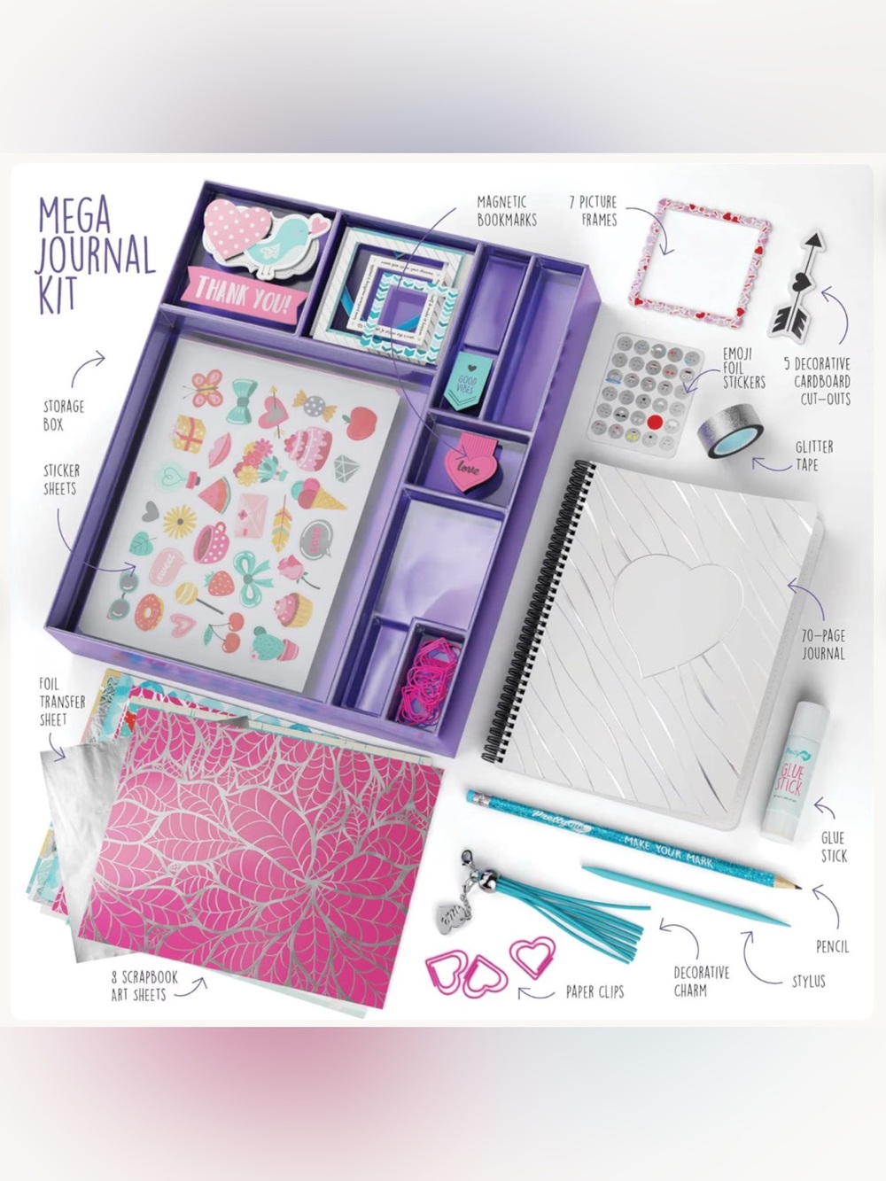 NWT Pretty Me DIY Journal Kit, includes notebook & craft supplies - Picture 4 of 9